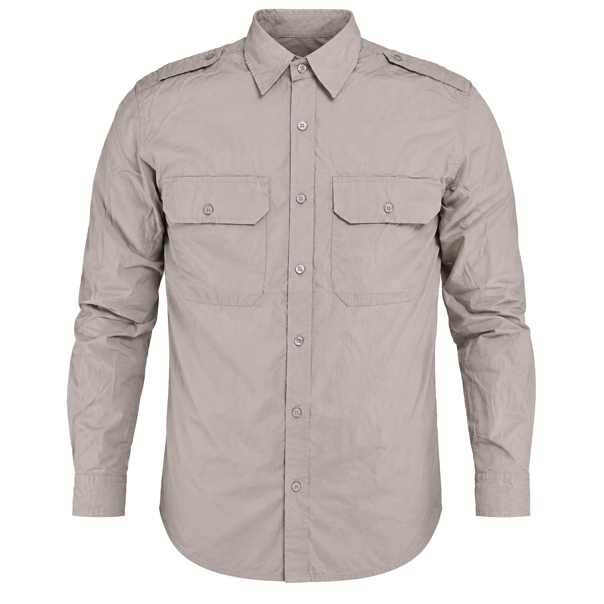 Camicia uomo caccia camo beige popeline bottoni tasche montagna abbigliamento tecnico