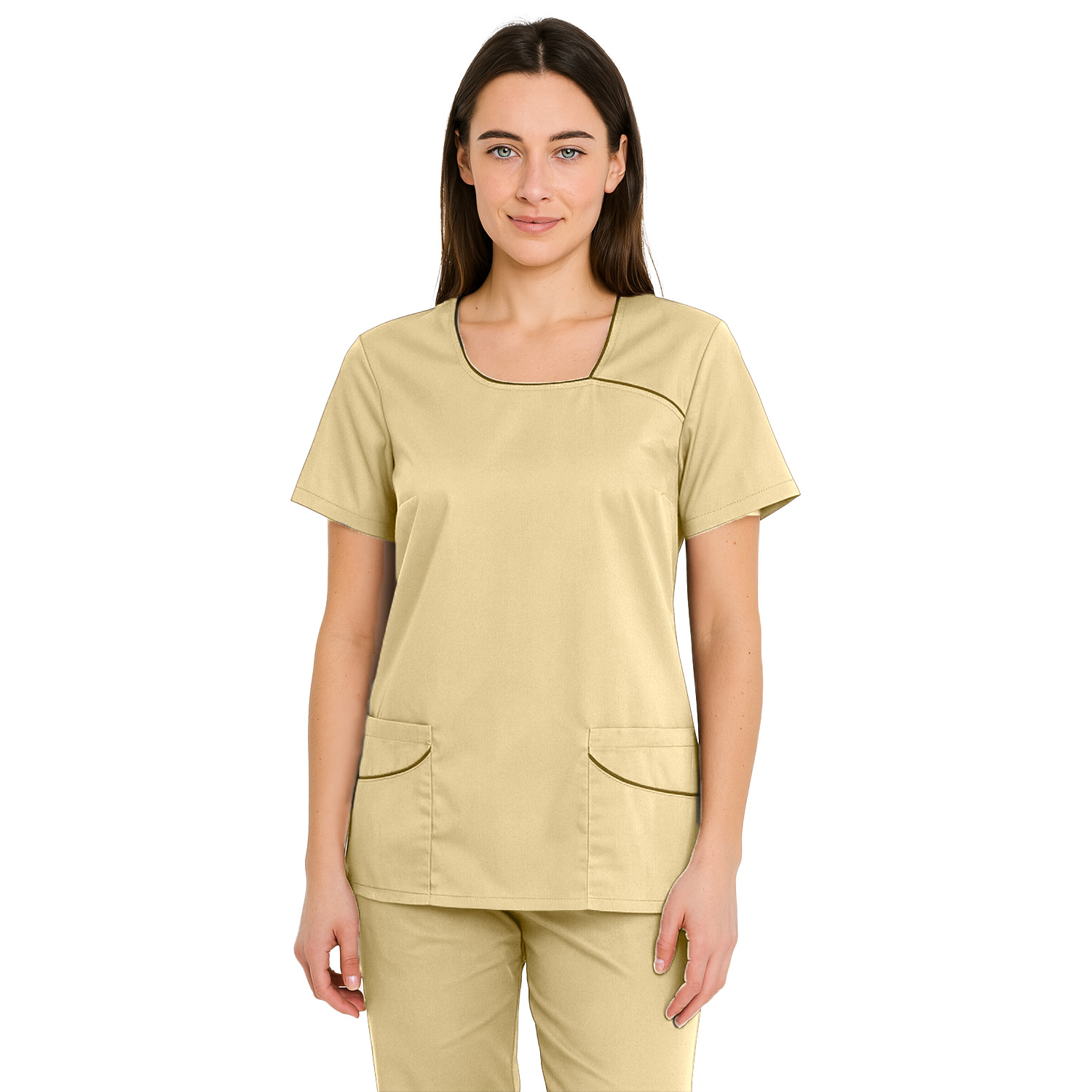 Casacca da Donna Professionale Traspirante a Mezze Maniche con profilo