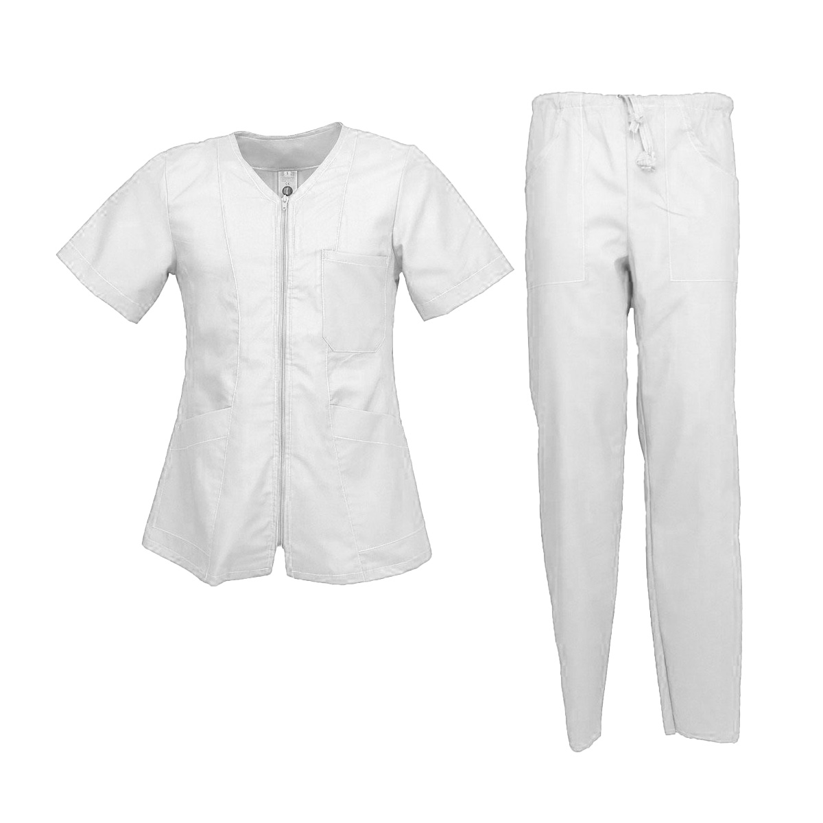 Completo zip infermiere oss cotone mezze maniche divisa estetista dottore - Personalizzabile con il tuo logo
