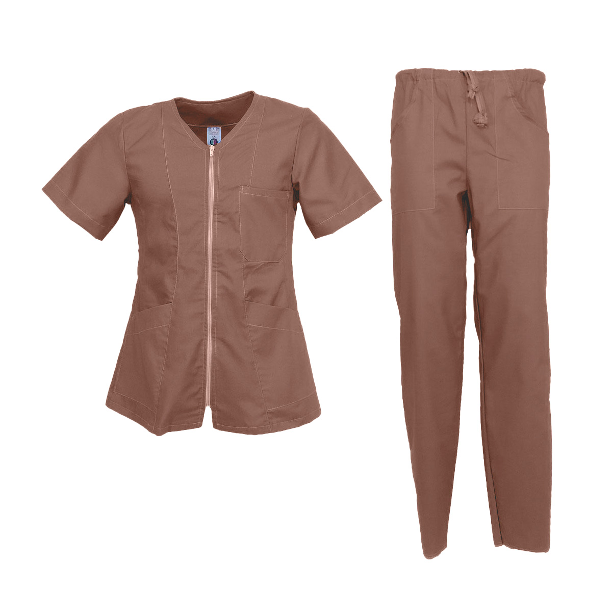 Completo zip infermiere oss cotone mezze maniche divisa estetista dottore - Personalizzabile con il tuo logo