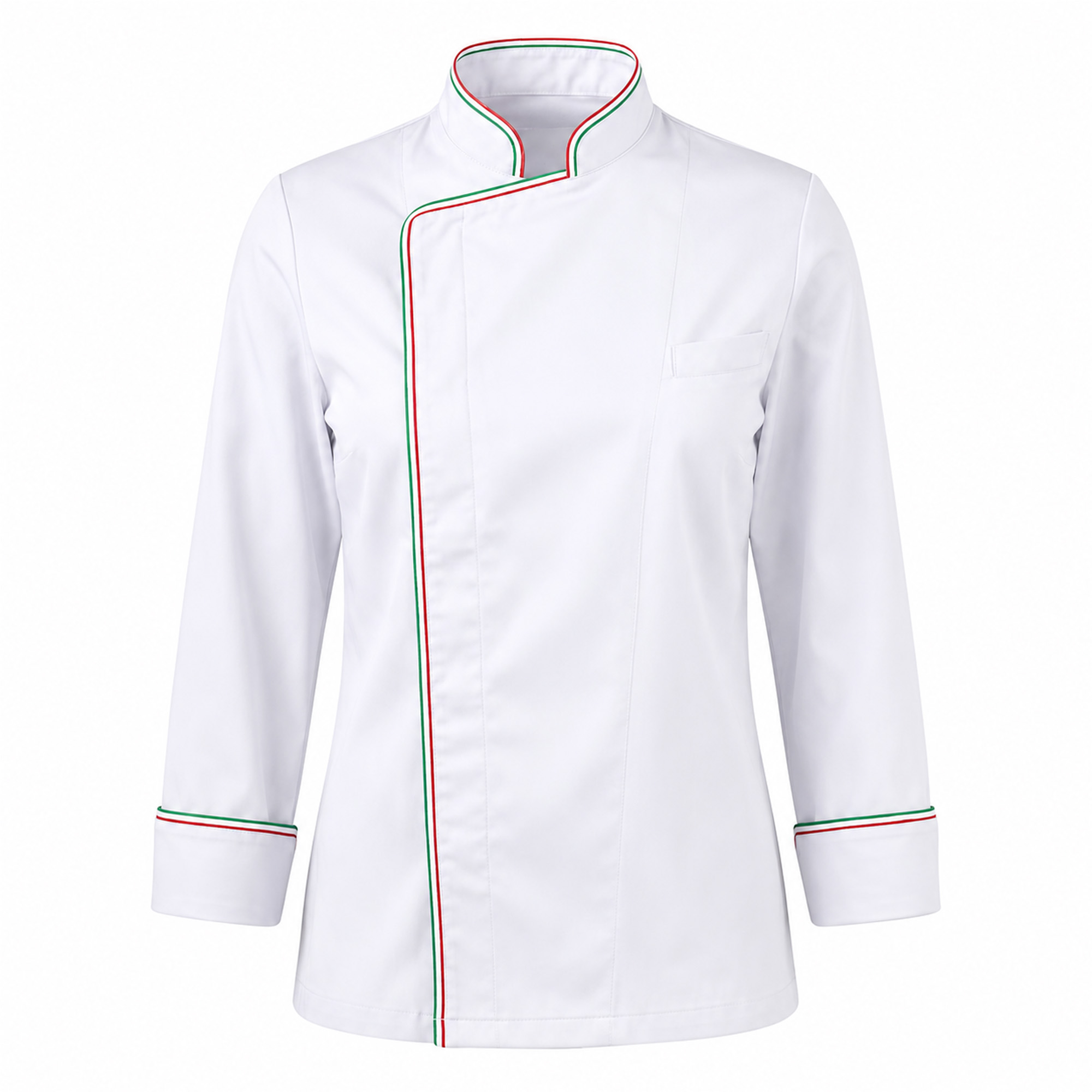 Giacca cuoco donna profilo italia chef ristorante pizzeria lavoro divisa femmina - Personalizzabile con il tuo logo