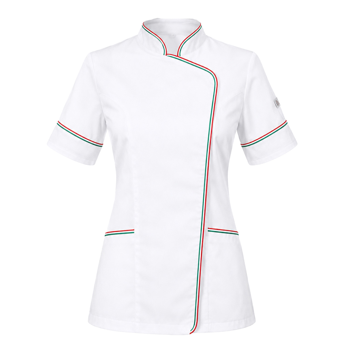 Casacca cuoco donna chef nera bianca mezze maniche femminile cotone cucina - Personalizzabile con il tuo logo