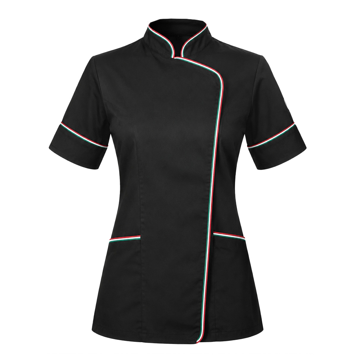 Casacca cuoco donna chef nera bianca mezze maniche femminile cotone cucina - Personalizzabile con il tuo logo