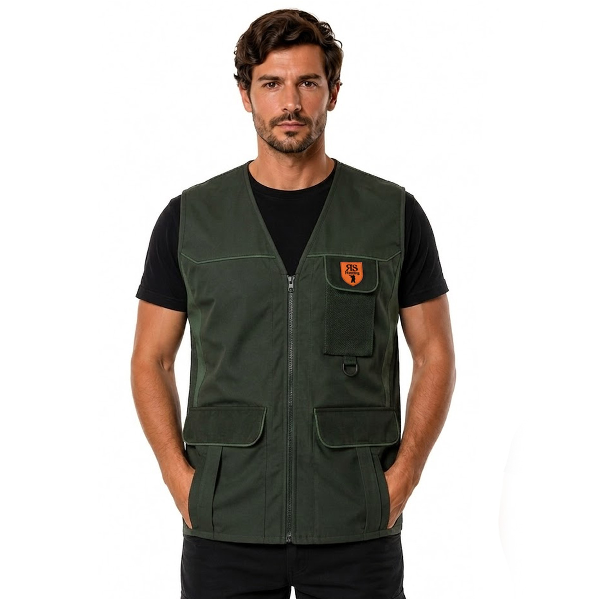 Gilet smanicato protettivo tessuto tecnico caccia resistente impermeabile