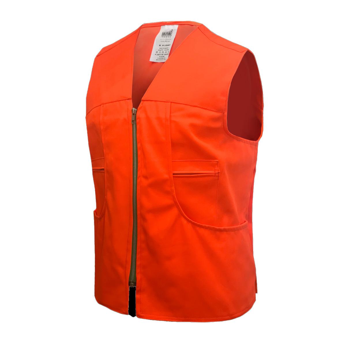 Gilet smanicato alta visibilita\' policotone caccia multitasche made in Italy