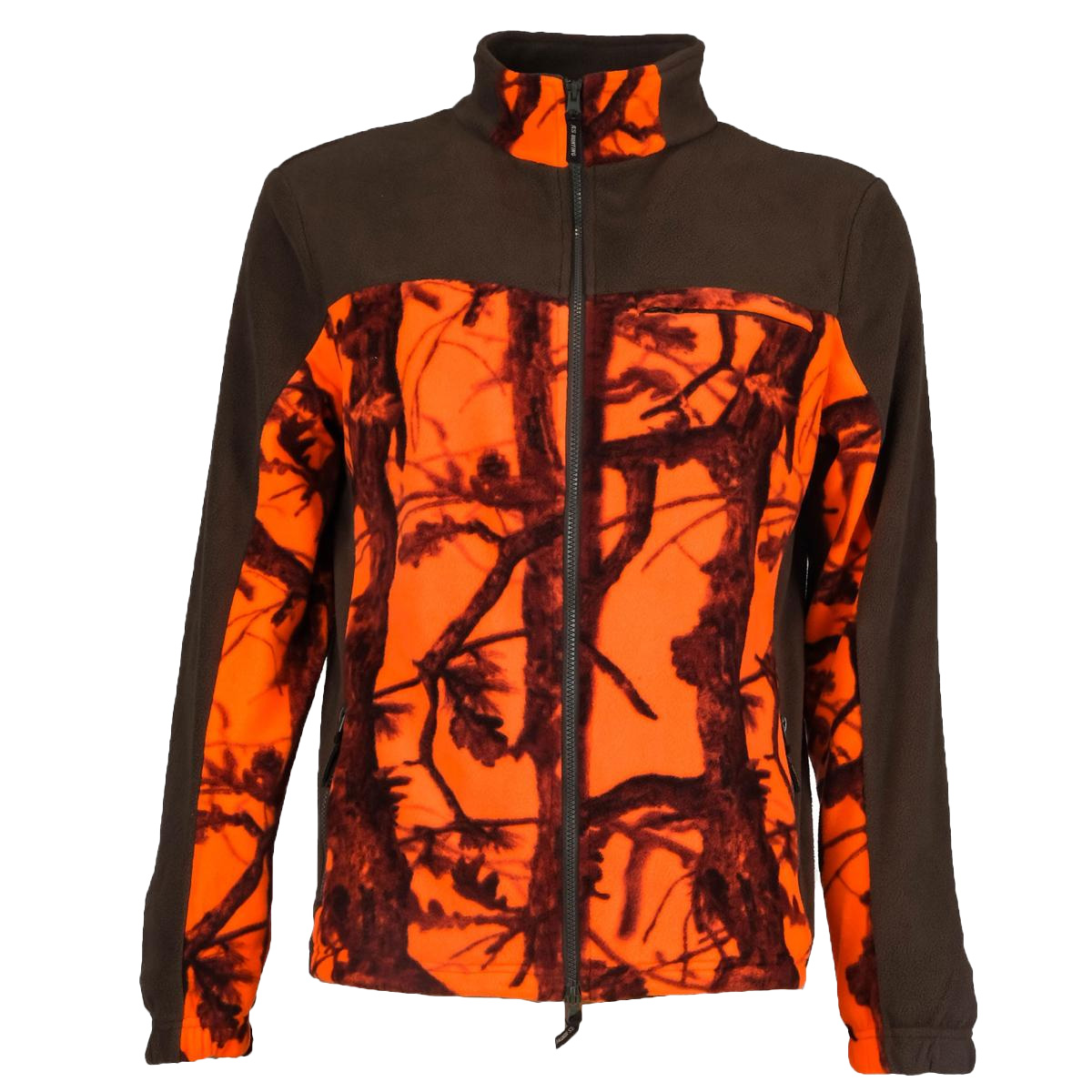 Maglia maglione pile reversibile arancio cinghiale forest caccia alta visibilita\'