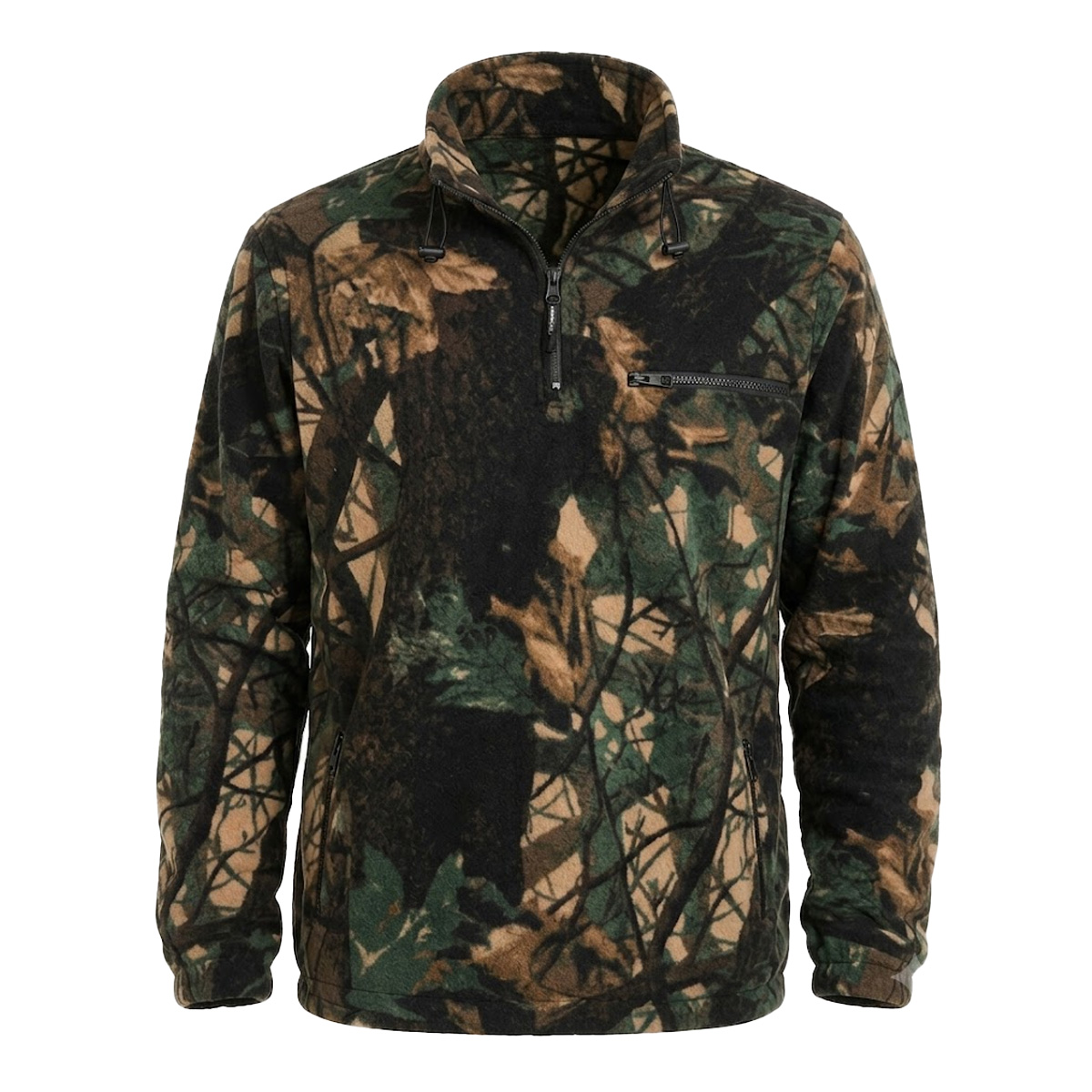 Maglia maglione pesante pile bosco zip abbigliamento tecnico cacciatore caccia