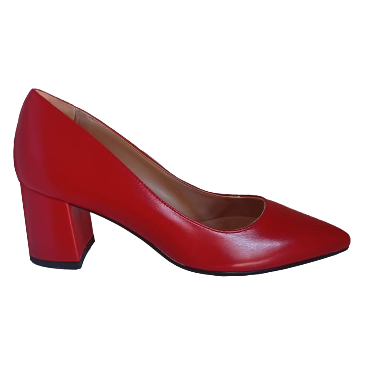 Women\'s LUNA dress shoe made in Italy with a medium heel in faux leather with a leather lining, available in various colors.