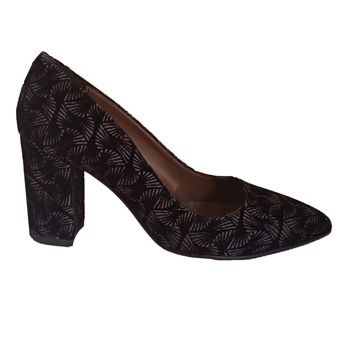 Women\'s LUNA dress shoe made in Italy with a medium heel in faux leather with a leather lining, available in various colors.