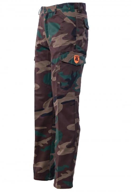 Pantalone uomo 6 tasche uso sportivo pesca caccia fodera di flanella verde mimetico dalla 46 alla 60
