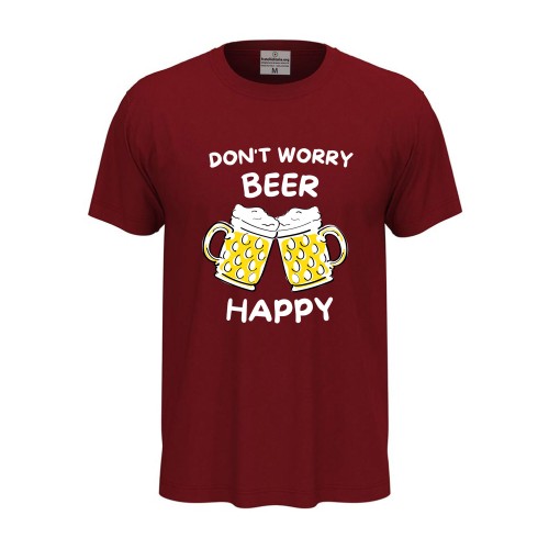 T-shirt classica mezza manica BEER HAPPY estiva birra fest birrificio stampa