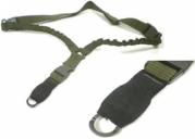 Cinghia 01744 softair nylon  1 punto verde moschettone in metallo anti sgancio