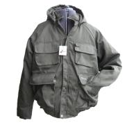 Chaleco chaqueta de caza collar de cordura de la campana de la pesca de invierno de color verde oscuro