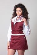 Apron zip woman bartender working the bar, restaurant room, hotel maid