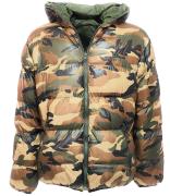 Abajo chaqueta abajo chaqueta acolchada collar de camo camuflaje de vegetaciÃ³n a doble cara - Personalizzabile con il tuo logo