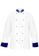 Giacca casacca cuoco chef modello europeo cotone bianco e bottonicini 