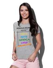 T-Shirt manica corta donna girocollo  cotone vari colori da XXS a 3XL STAMPA DIR