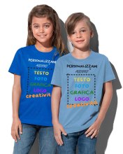 T-Shirt manica bambino girocollo 100 cotone pettinato 155 gr vari colori da 1 a 
