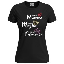 T-shirt mezza manica Donna "MAMMA MOGLIE DONNA" Idea Regalo festa della donna ma