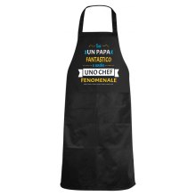 Grembiule da cucina con stampa "PAPA' CHEF FENOMENALE", idea regalo per la festa