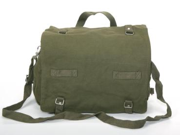 Borsa tracolla modello tascapane tedesco cotone verde nero w