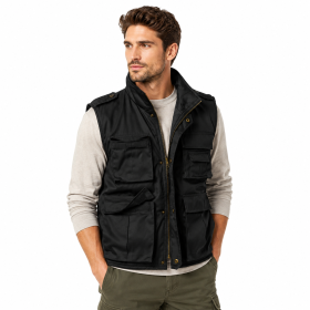 Gilet smanicato uomo imbottito tasche caccia invernale trapuntato cerniera moda