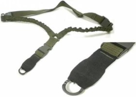 Cinghia 01744 softair nylon  1 punto verde moschettone in metallo anti sgancio
