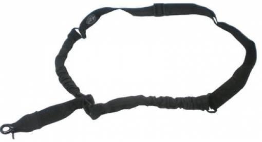 Cinghia tactical softair miltec 1 punto elastico nera moschettone e anelli metal