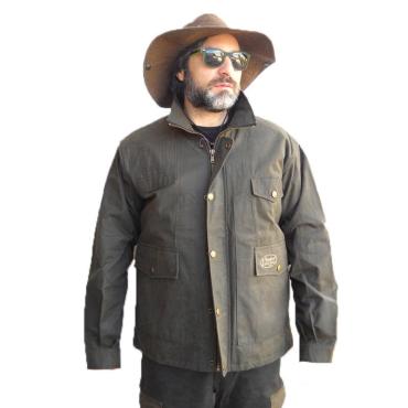 Giubbotto giacca cotone cerato caccia pesca impermeabile pil