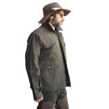 Giubbotto giacca cotone cerato caccia pesca impermeabile pil