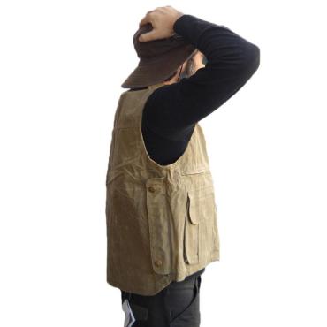 Gilet cotone canvas cerato caccia antistrappo uomo pesca tec