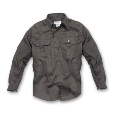 Camicia manica lunga cotone militare mimetica verde bottoni 