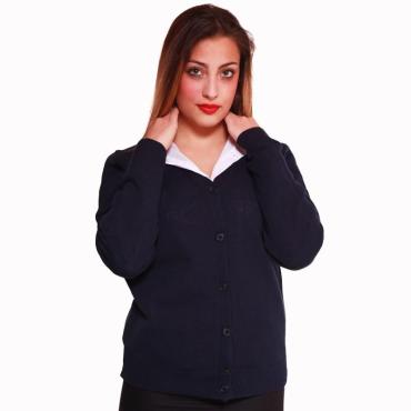 Maglia cardigan maglione bottoni invernale lana acrilico blu