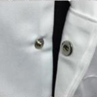 Camice uomo dottore bottoni automatici clip bianco cotone sg