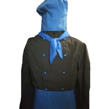 Completo cucina chef nero royal giacca cappello scollino gre