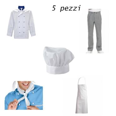 Completo kit cuoco cucina lotto abiti lavoro chef ristorazio