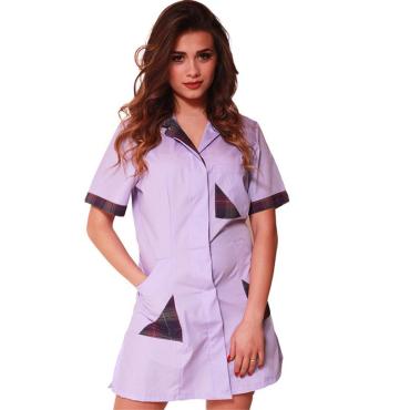 Casacca camice corto viola glicine cotone abbigliamento lavo