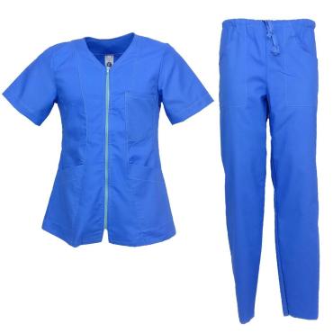 Completo zip infermiere oss cotone mezze maniche divisa este