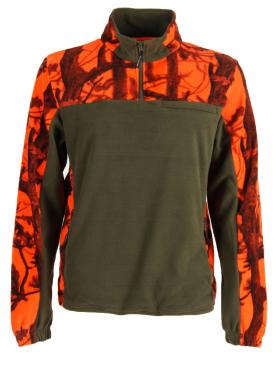 Maglia maglione pile antipilling arancio caccia neve cinghia