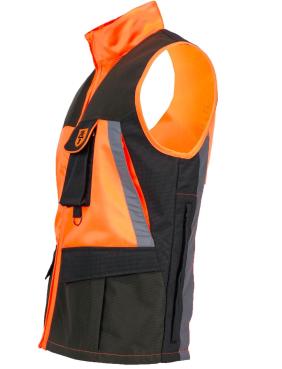 Gilet smanicato tessuto luminescente fasce rifrangenti cacci