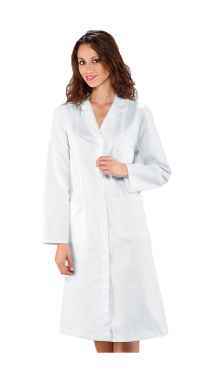 Camice donna bianco puro cotone laboratorio farmacista erbor