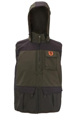 Gilet smanicato caccia verde quattro grandi tasche carniere 