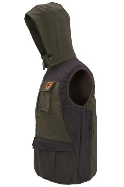 Gilet smanicato caccia verde quattro grandi tasche carniere 