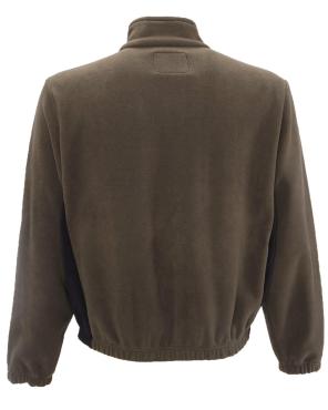 Felpa maglia maglione pile bicolore verde con tascone marsup