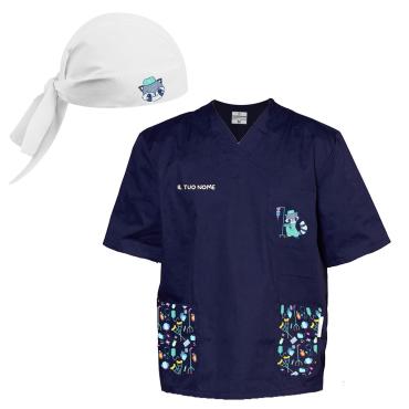 Divisa completo oss casacca animali scollo a v con pantalone