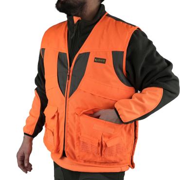 Gilet smanicato Arancio cinghiale alta visibilita' impermebi
