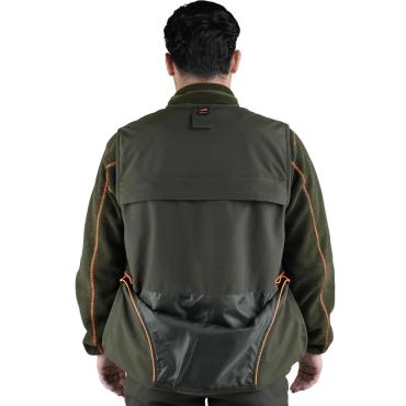 Smanicato panciotto gilet caccia verde uomo tasche inserti a