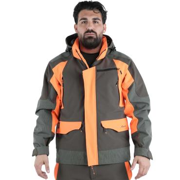 Giacca giubbino Softshell arancio cappuccio alta visibilita'