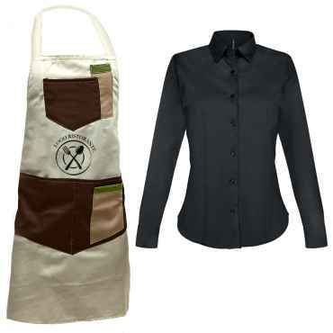 Kit completo per cameriere donna sala con grembiule e camici