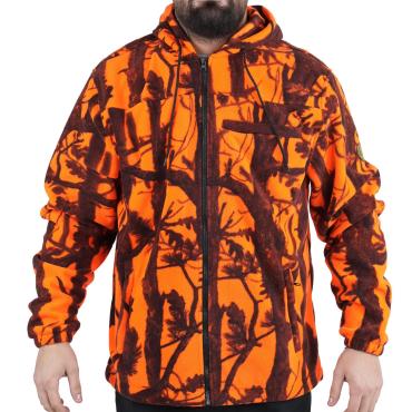 Maglione a giacca arancio bosco cacciatore pile invernale ne